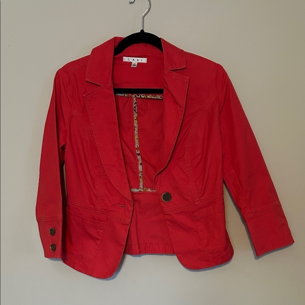 CAbi Toss On Poppy Vibrant Red Jacket